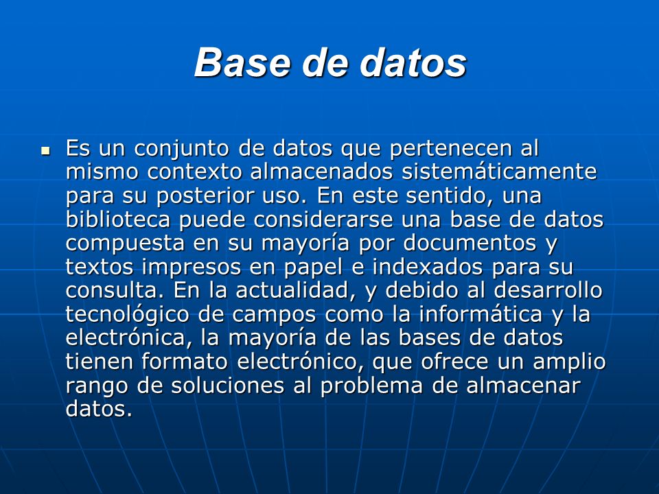 Base de datos