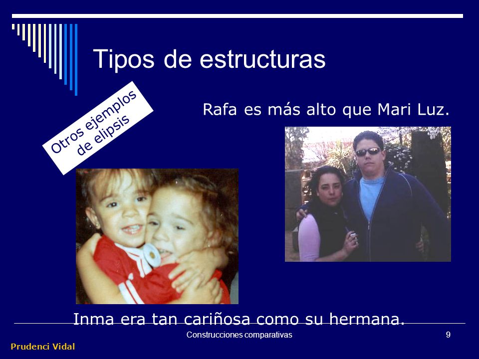 Tipos de estructuras Rafa es más alto que Mari Luz.