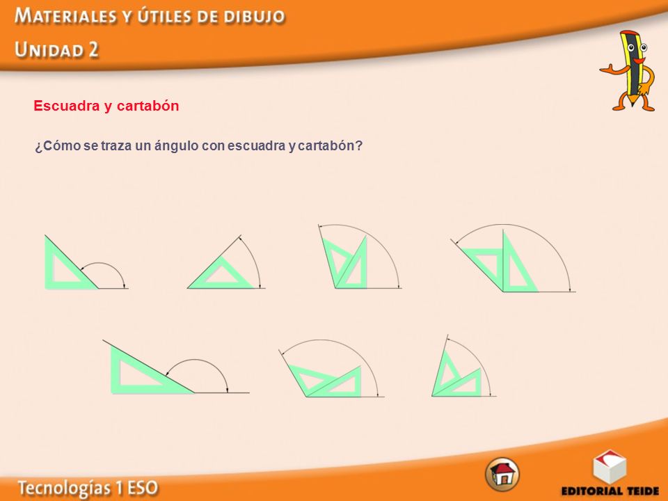 Escuadra y cartabón ¿Cómo se traza un ángulo con escuadra y cartabón