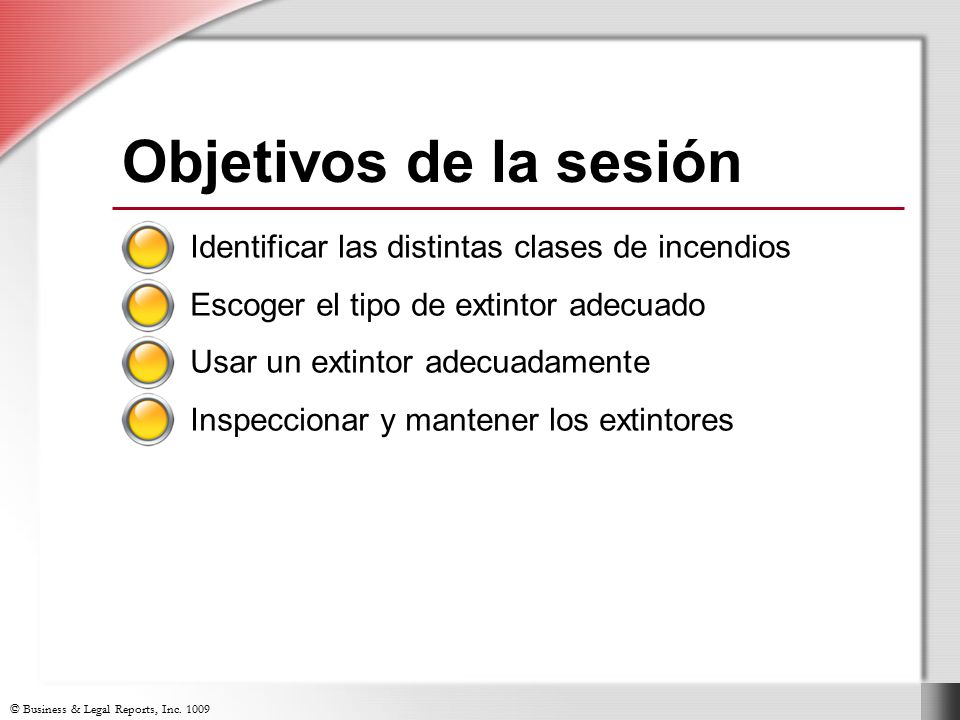 Objetivos de la sesión Identificar las distintas clases de incendios