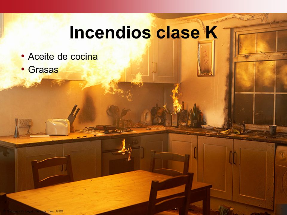 Incendios clase K Aceite de cocina Grasas Slide Show Notes