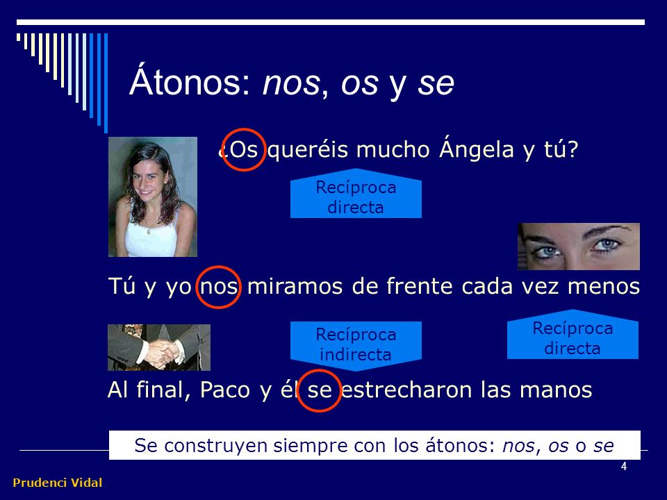 Se construyen siempre con los átonos: nos, os o se