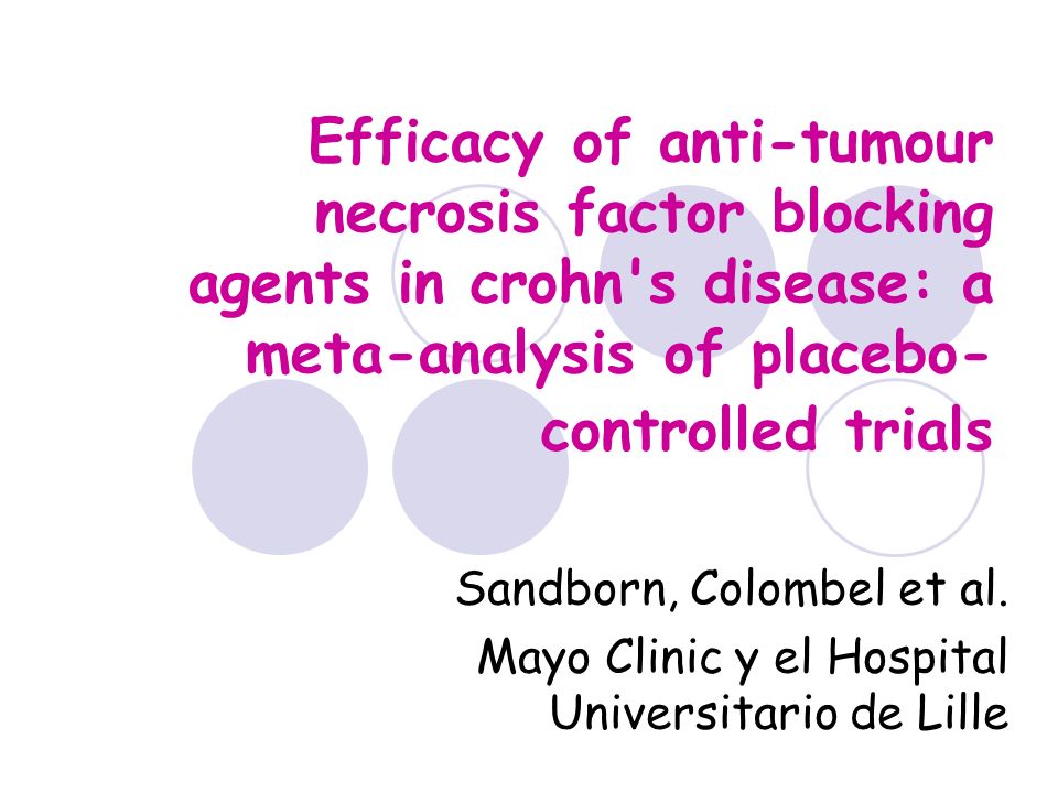 Efficacy of anti-tumour necrosis factor blocking agents in crohn s disease: a meta-analysis of placebo-controlled trials