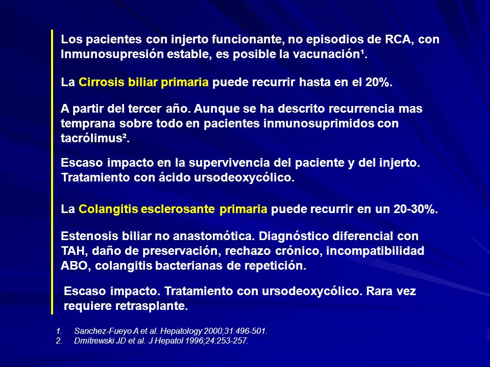 Los pacientes con injerto funcionante, no episodios de RCA, con