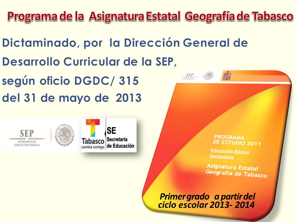 Programa de la Asignatura Estatal Geografía de Tabasco
