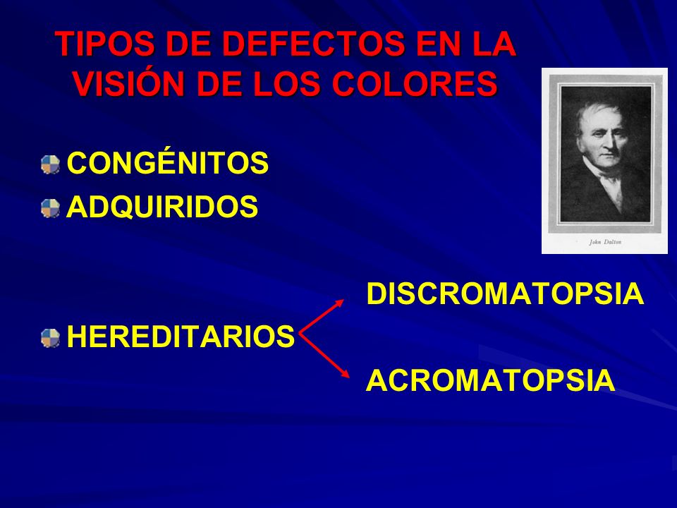 TIPOS DE DEFECTOS EN LA VISIÓN DE LOS COLORES