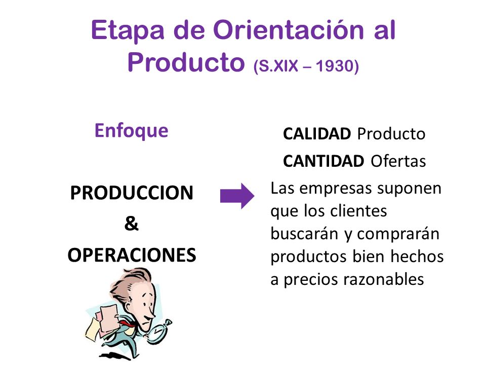 Etapa de Orientación al Producto (S.XIX – 1930)