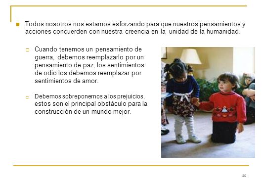 Cuando tenemos un pensamiento de guerra, debemos reemplazarlo por un