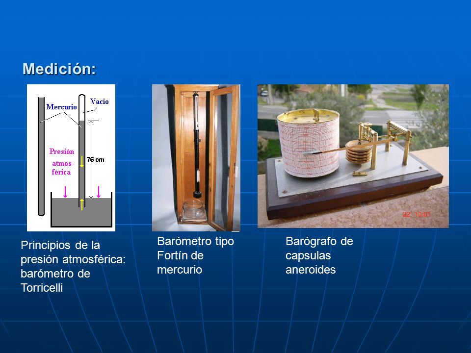 Medición: Barómetro tipo Fortín de mercurio