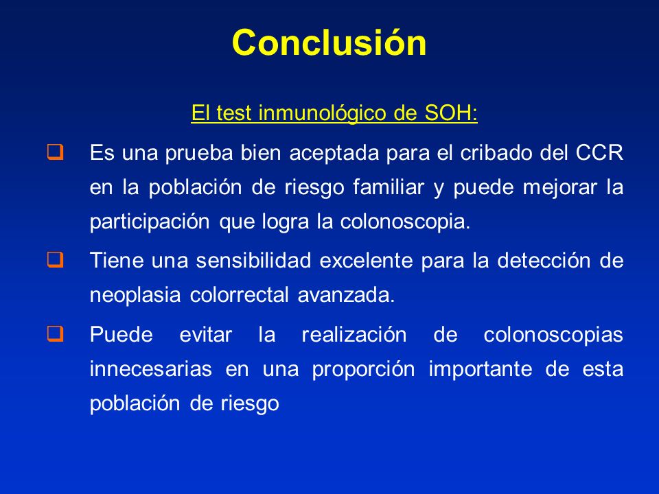 El test inmunológico de SOH: