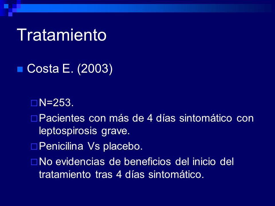 Tratamiento Costa E. (2003) N=253.