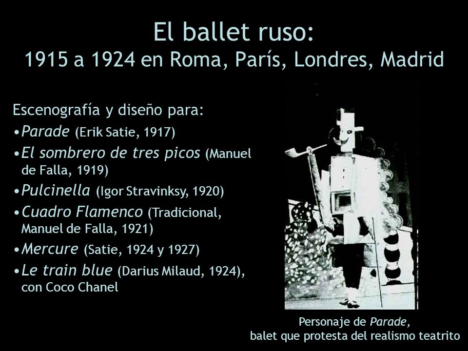 El ballet ruso: 1915 a 1924 en Roma, París, Londres, Madrid