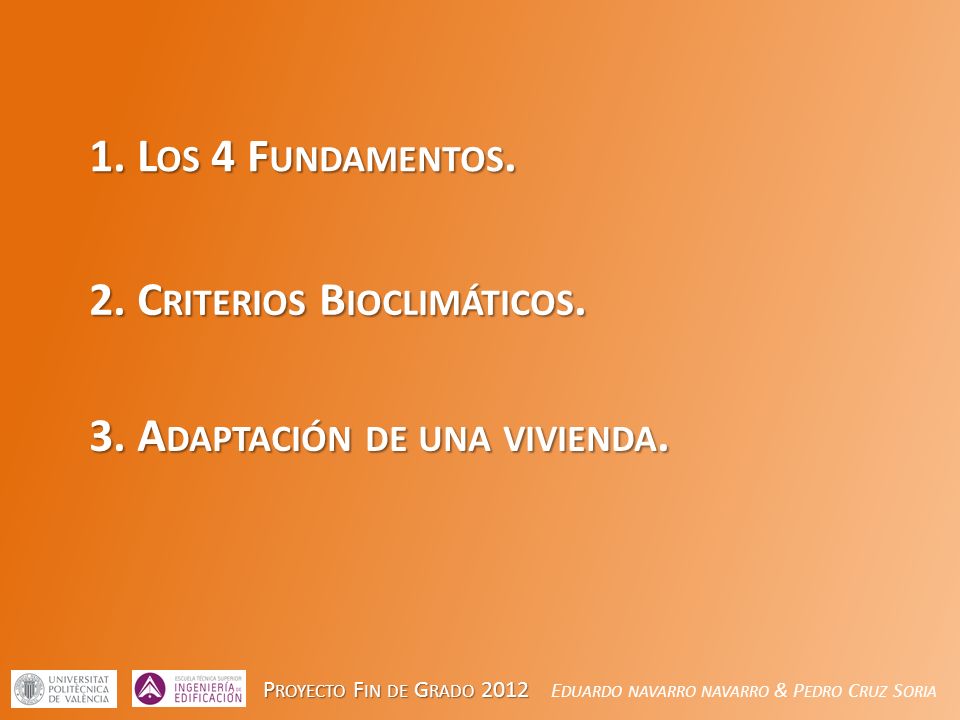 2. Criterios Bioclimáticos.