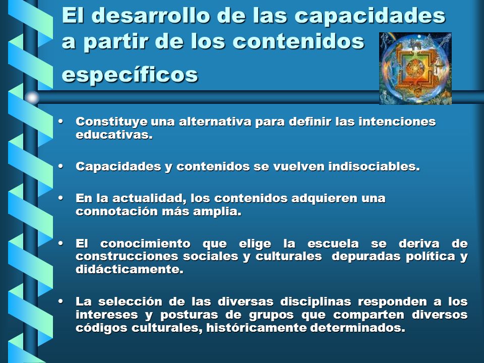 El desarrollo de las capacidades a partir de los contenidos específicos