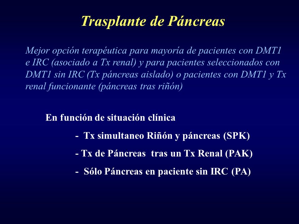 Trasplante de Páncreas