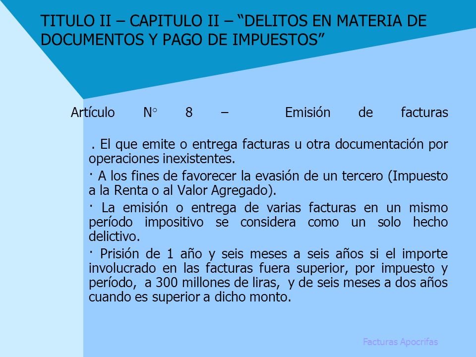 TITULO II – CAPITULO II – DELITOS EN MATERIA DE DOCUMENTOS Y PAGO DE IMPUESTOS