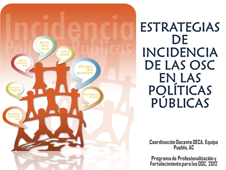 ESTRATEGIAS DE INCIDENCIA DE LAS OSC EN LAS POLÍTICAS PÚBLICAS