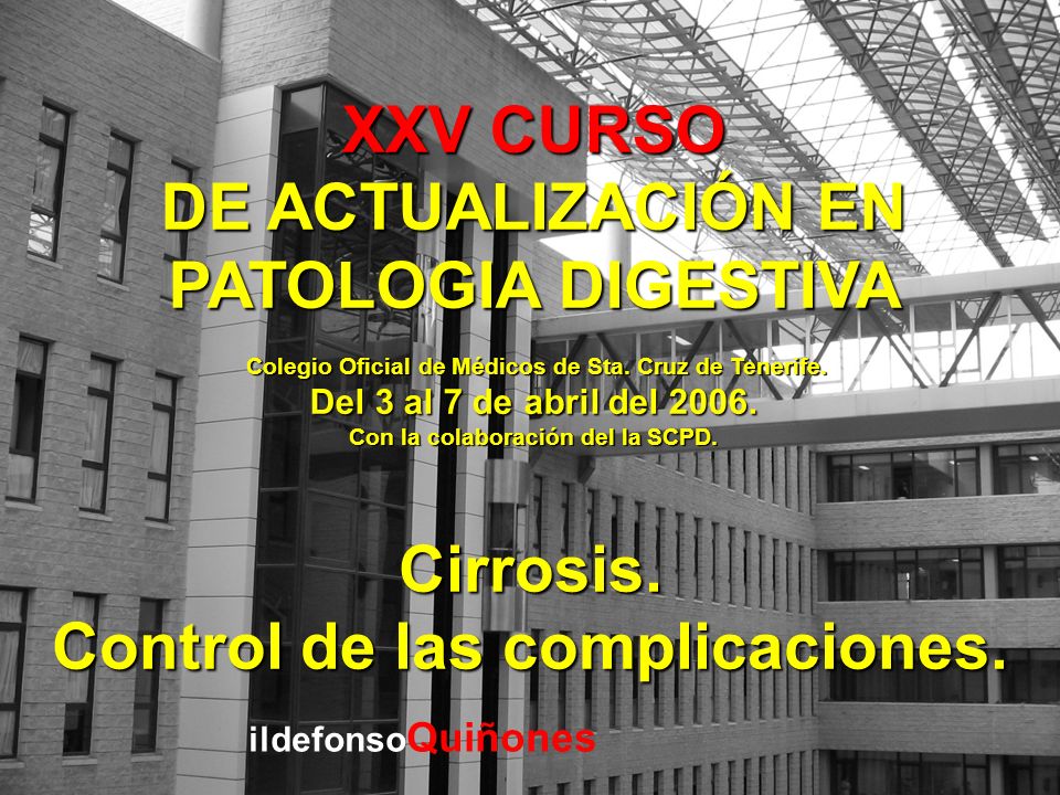 Cirrosis. Control de las complicaciones.