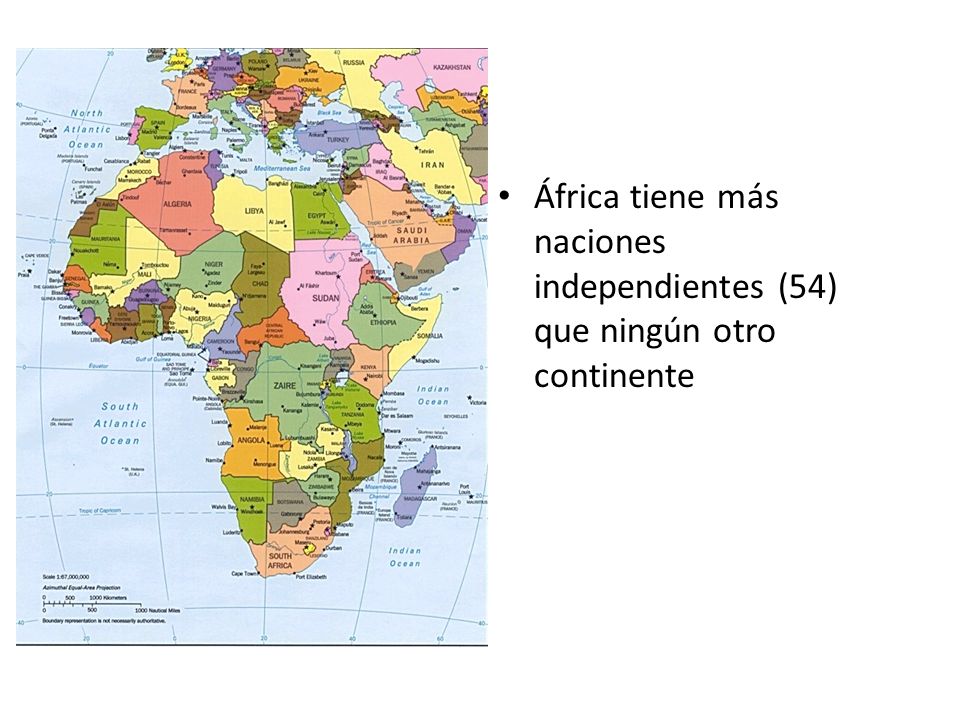 África tiene más naciones independientes (54) que ningún otro continente