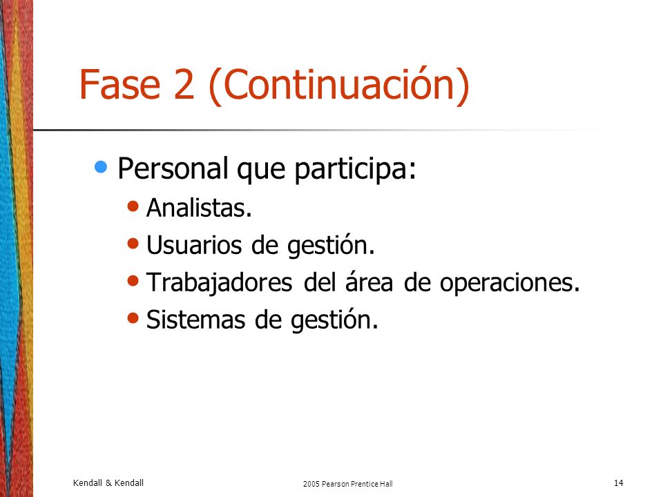 Fase 2 (Continuación) Personal que participa: Analistas.