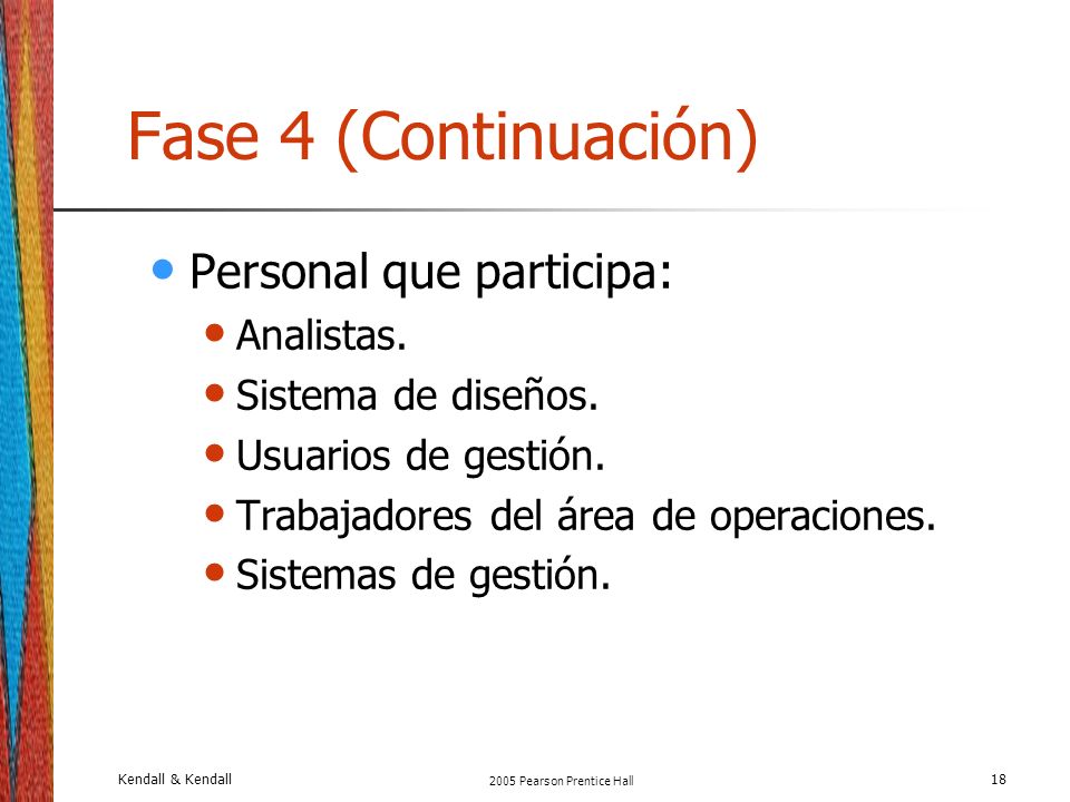 Fase 4 (Continuación) Personal que participa: Analistas.