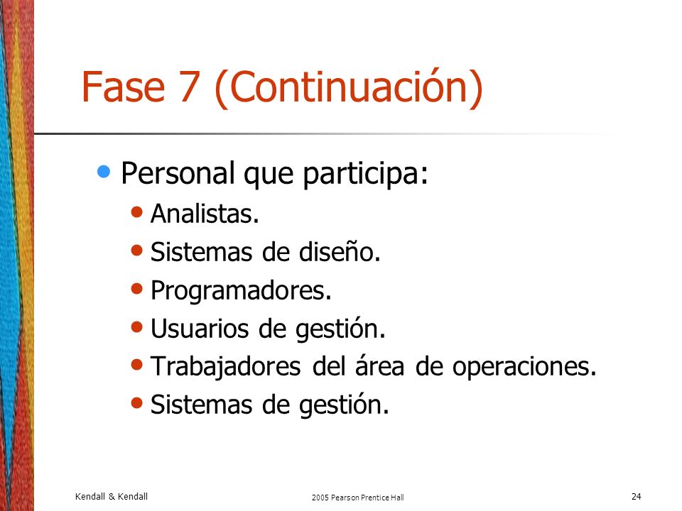 Fase 7 (Continuación) Personal que participa: Analistas.