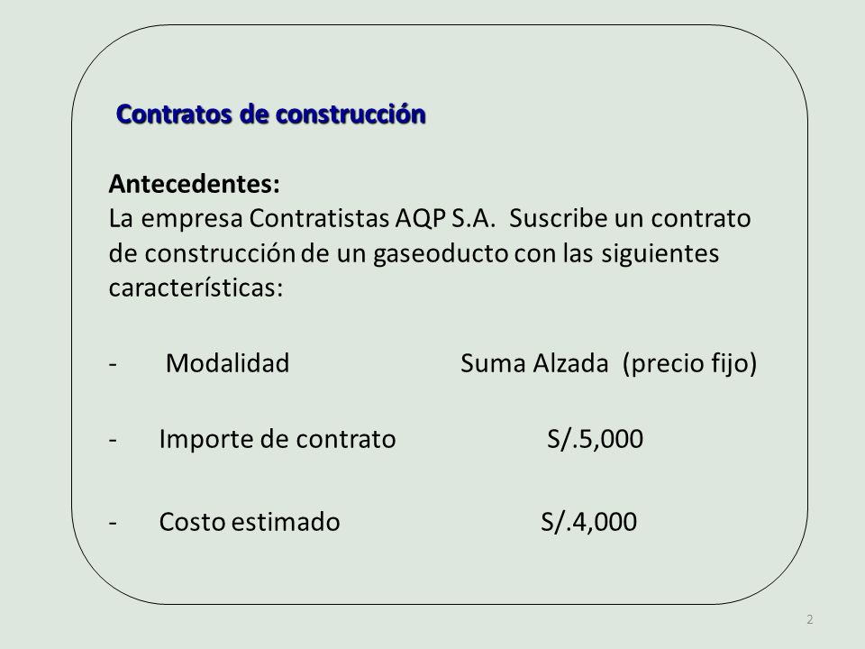 Contratos de construcción