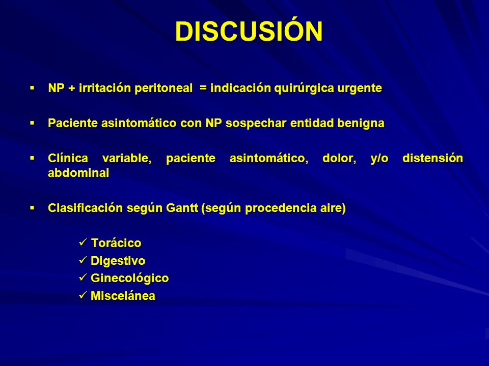 DISCUSIÓN NP + irritación peritoneal = indicación quirúrgica urgente