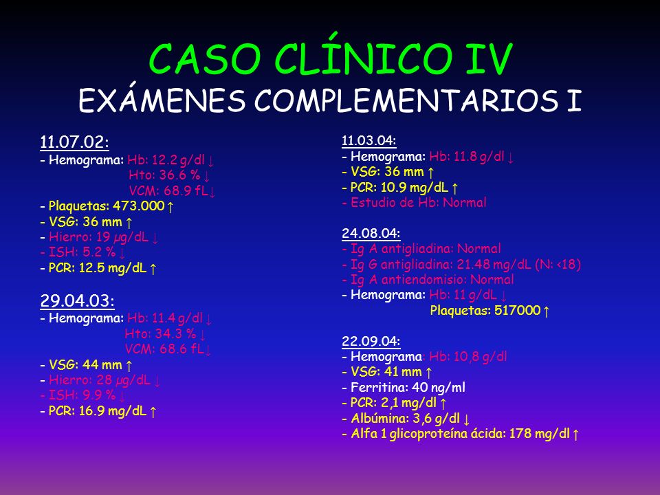 CASO CLÍNICO IV EXÁMENES COMPLEMENTARIOS I