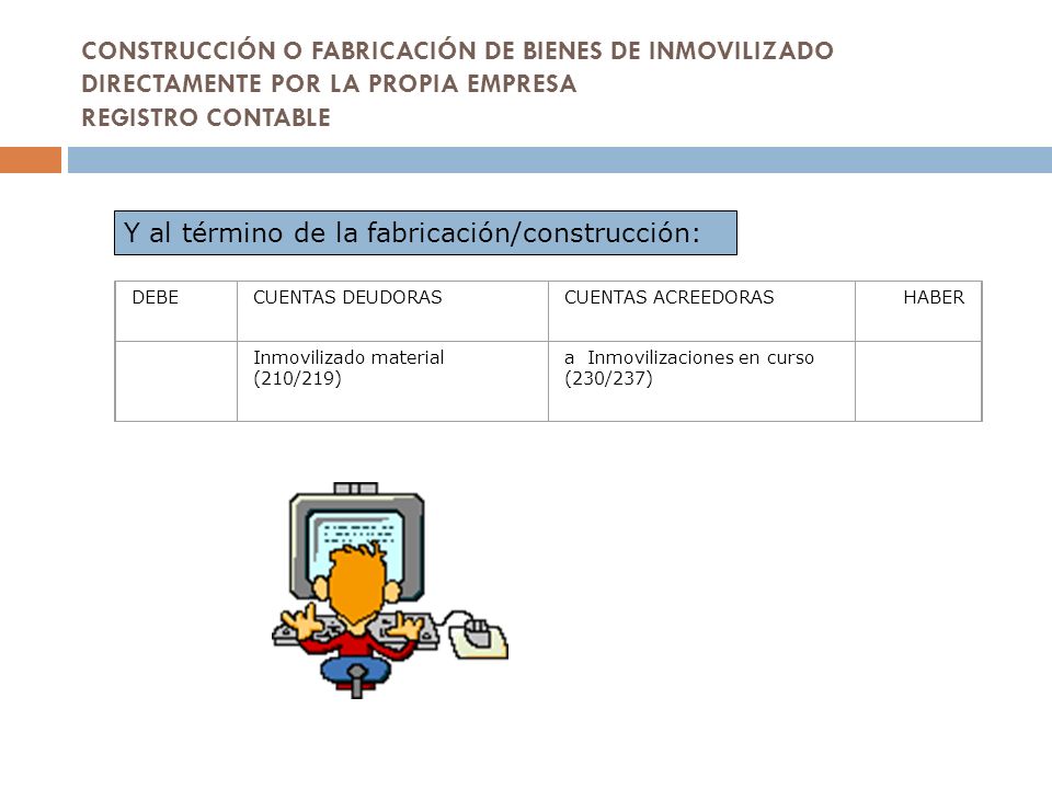 CONSTRUCCIÓN O FABRICACIÓN DE BIENES DE INMOVILIZADO DIRECTAMENTE POR LA PROPIA EMPRESA REGISTRO CONTABLE