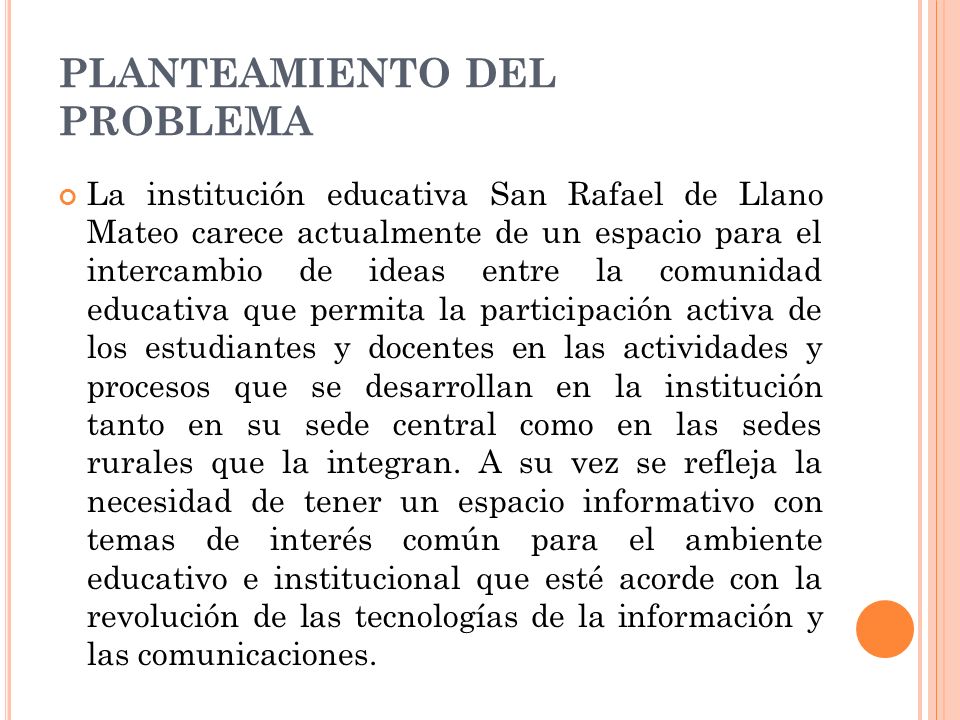 PLANTEAMIENTO DEL PROBLEMA