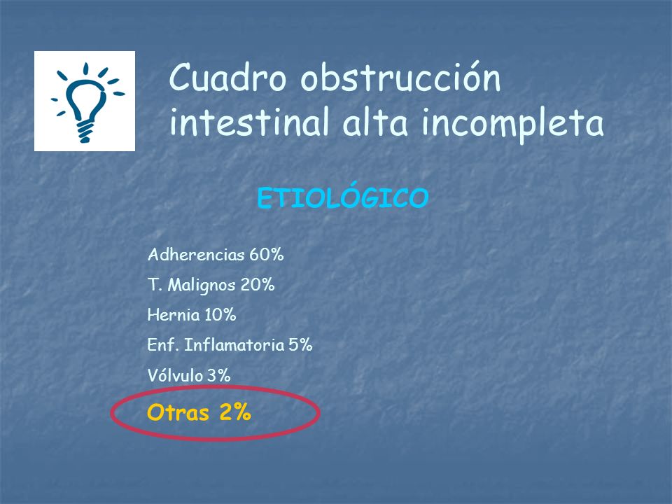 Cuadro obstrucción intestinal alta incompleta