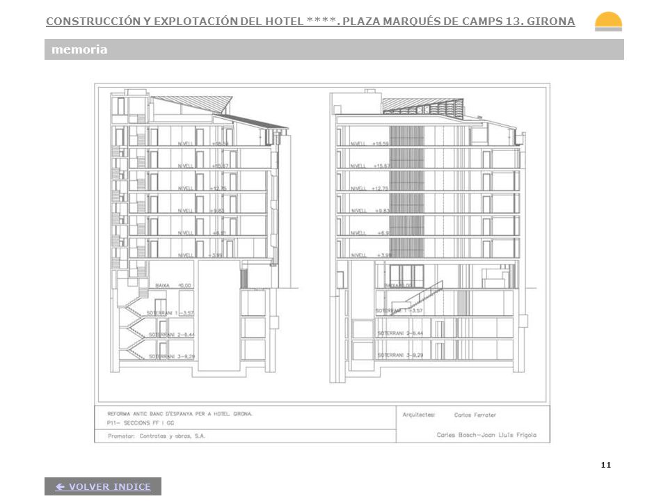 CONSTRUCCIÓN Y EXPLOTACIÓN DEL HOTEL ****. PLAZA MARQUÉS DE CAMPS 13. GIRONA