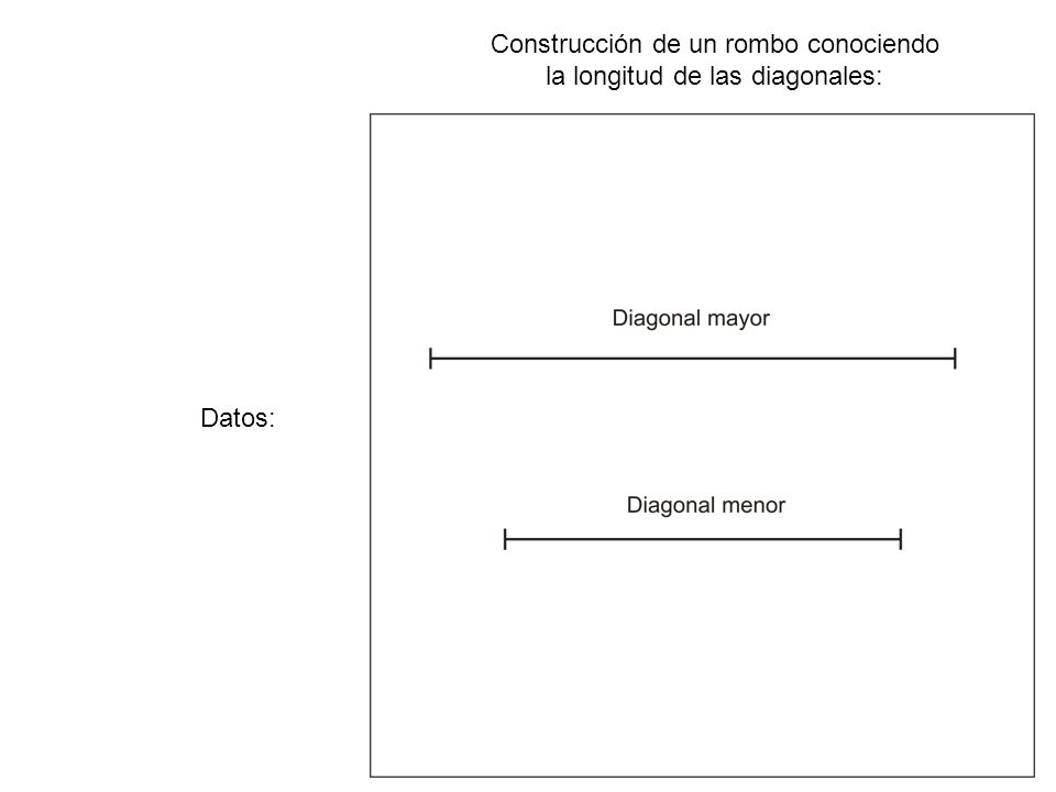 Construcción de un rombo conociendo la longitud de las diagonales: