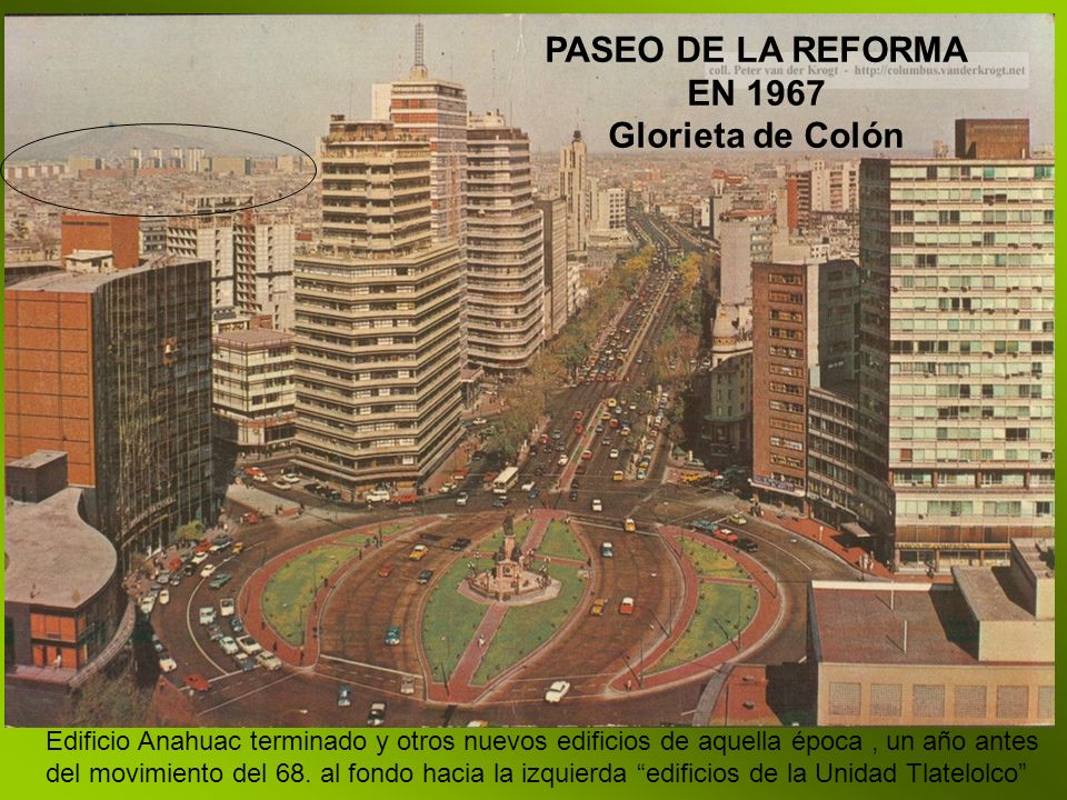 PASEO DE LA REFORMA EN 1967 Glorieta de Colón