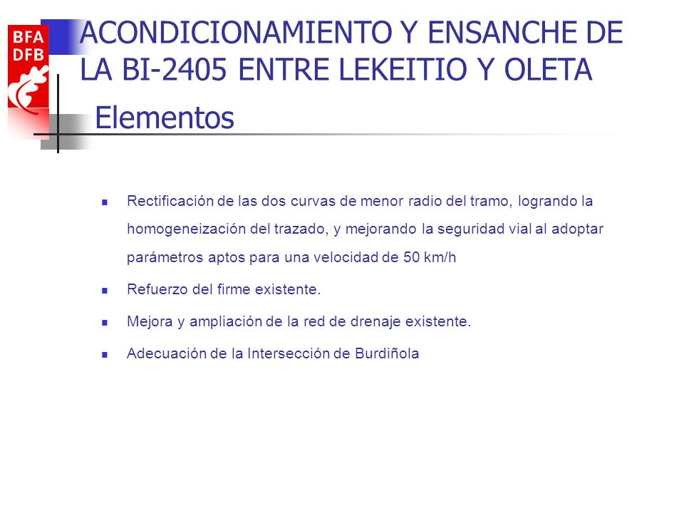 ACONDICIONAMIENTO Y ENSANCHE DE LA BI-2405 ENTRE LEKEITIO Y OLETA