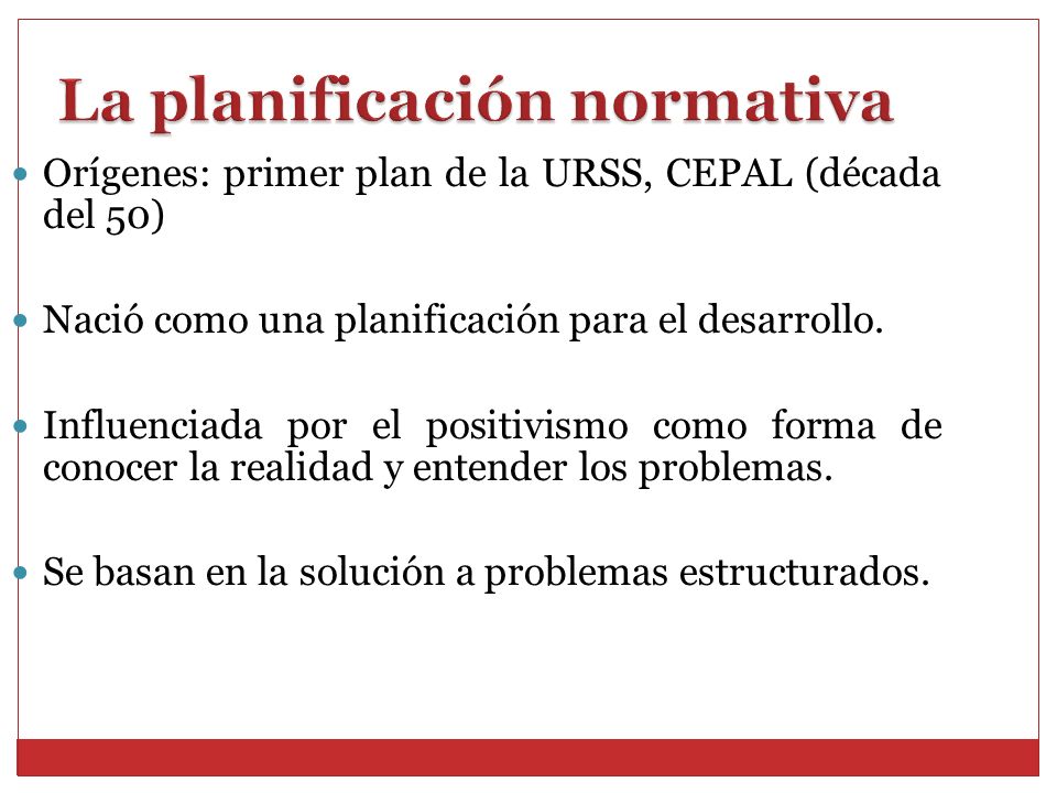 La planificación normativa