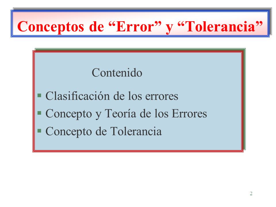 Conceptos de Error y Tolerancia