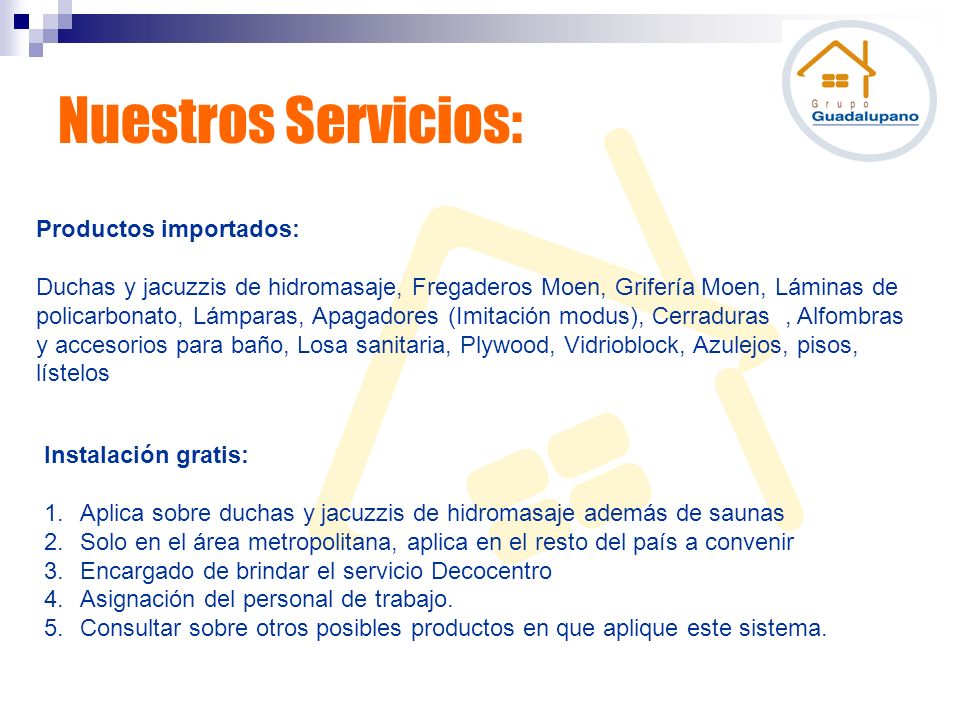 Nuestros Servicios: Productos importados: