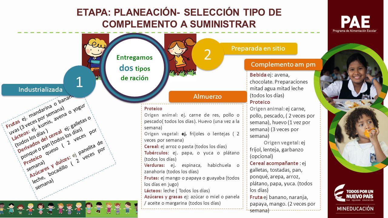 2 1 ETAPA: PLANEACIÓN- SELECCIÓN TIPO DE COMPLEMENTO A SUMINISTRAR