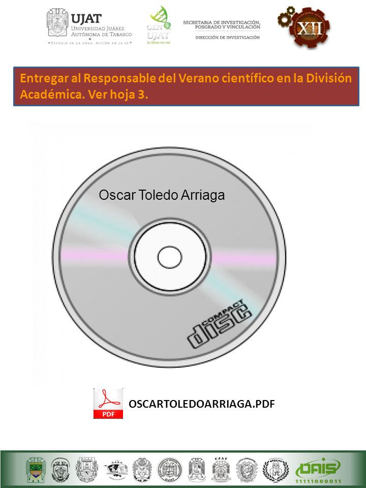 Entregar al Responsable del Verano científico en la División Académica