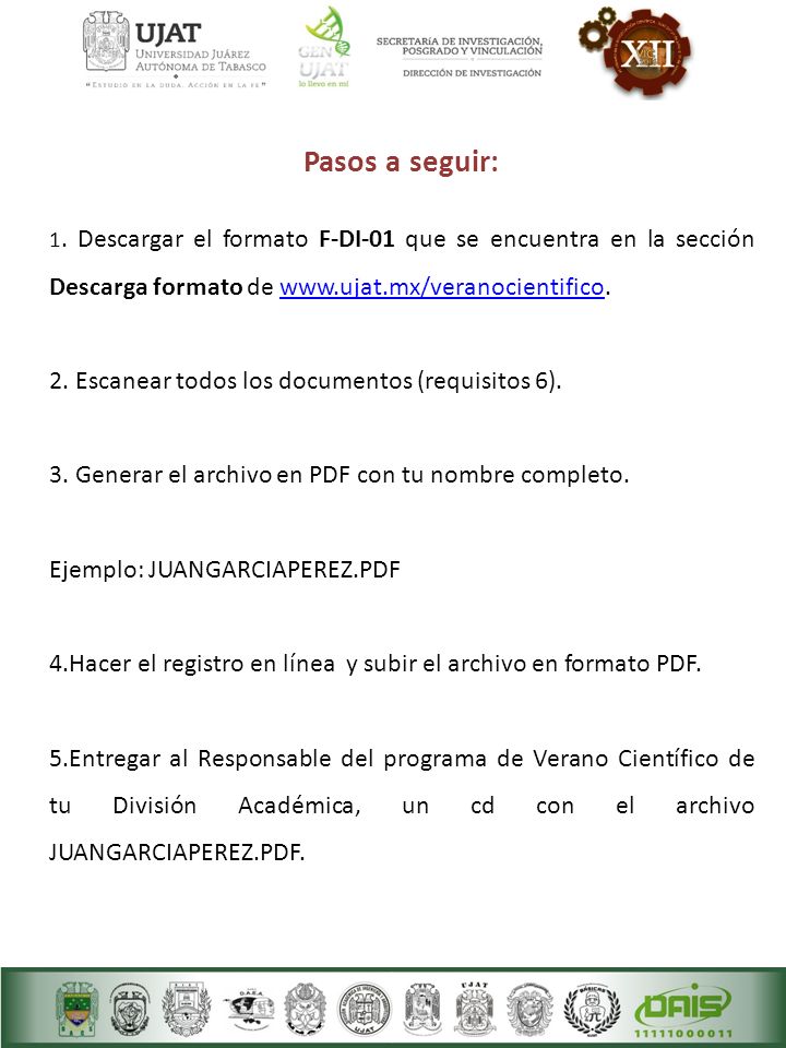 Pasos a seguir: 2. Escanear todos los documentos (requisitos 6).