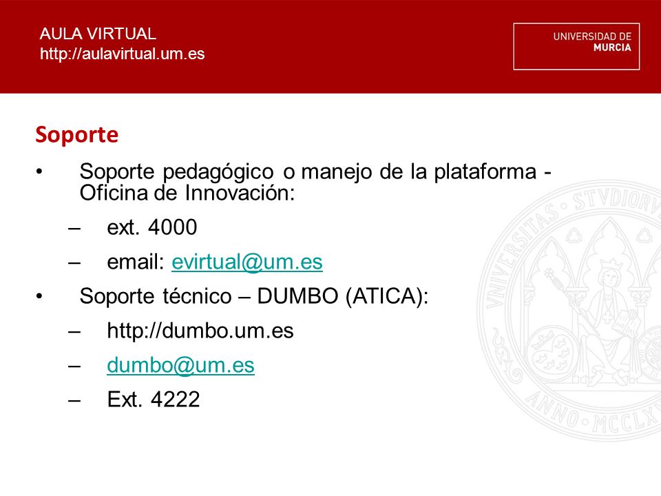 Soporte Soporte pedagógico o manejo de la plataforma - Oficina de Innovación: ext