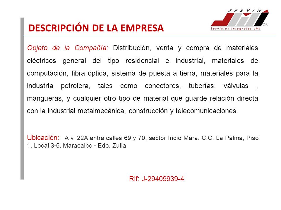 DESCRIPCIÓN DE LA EMPRESA