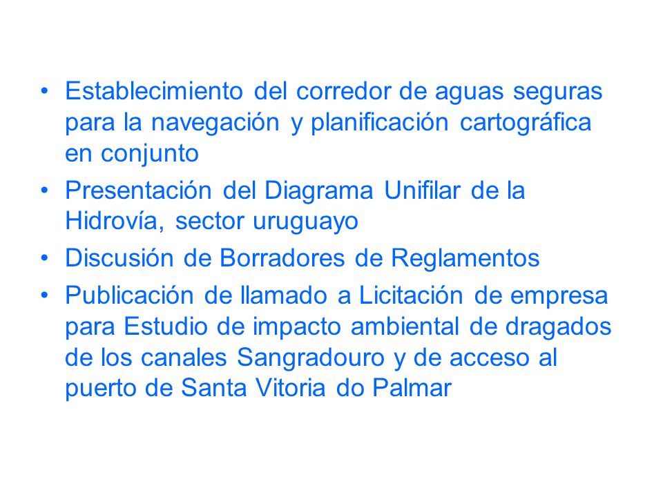 Establecimiento del corredor de aguas seguras para la navegación y planificación cartográfica en conjunto