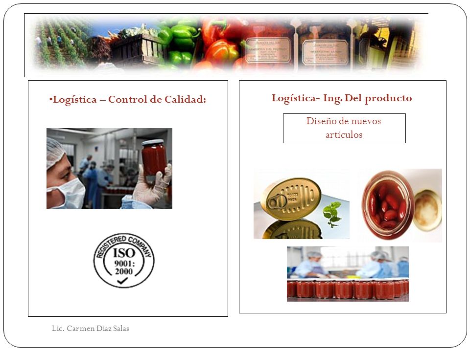 Logística – Control de Calidad: Logística- Ing. Del producto