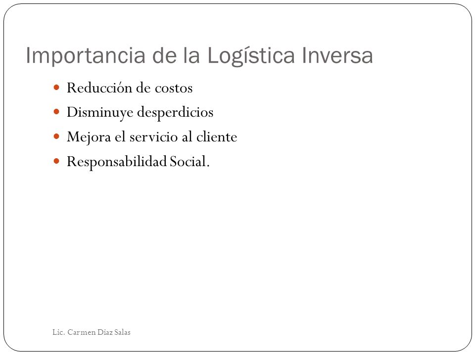 Importancia de la Logística Inversa