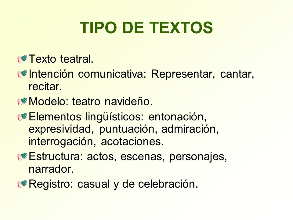 TIPO DE TEXTOS Texto teatral.