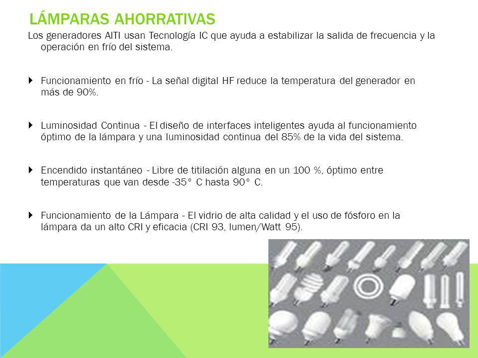 Los generadores AITI usan Tecnología IC que ayuda a estabilizar la salida de frecuencia y la operación en frío del sistema.