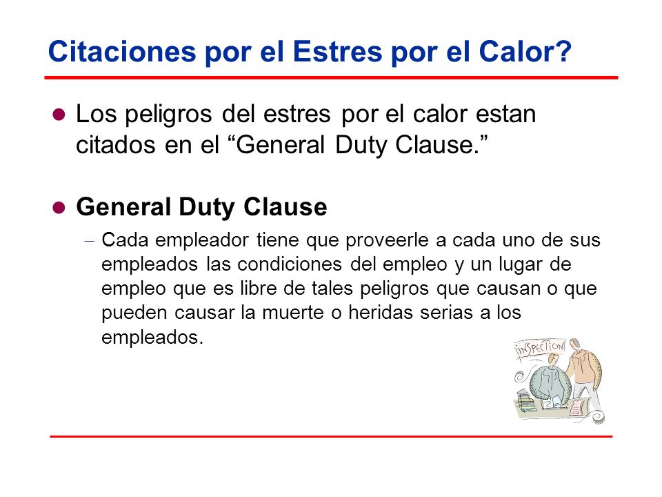 Citaciones por el Estres por el Calor